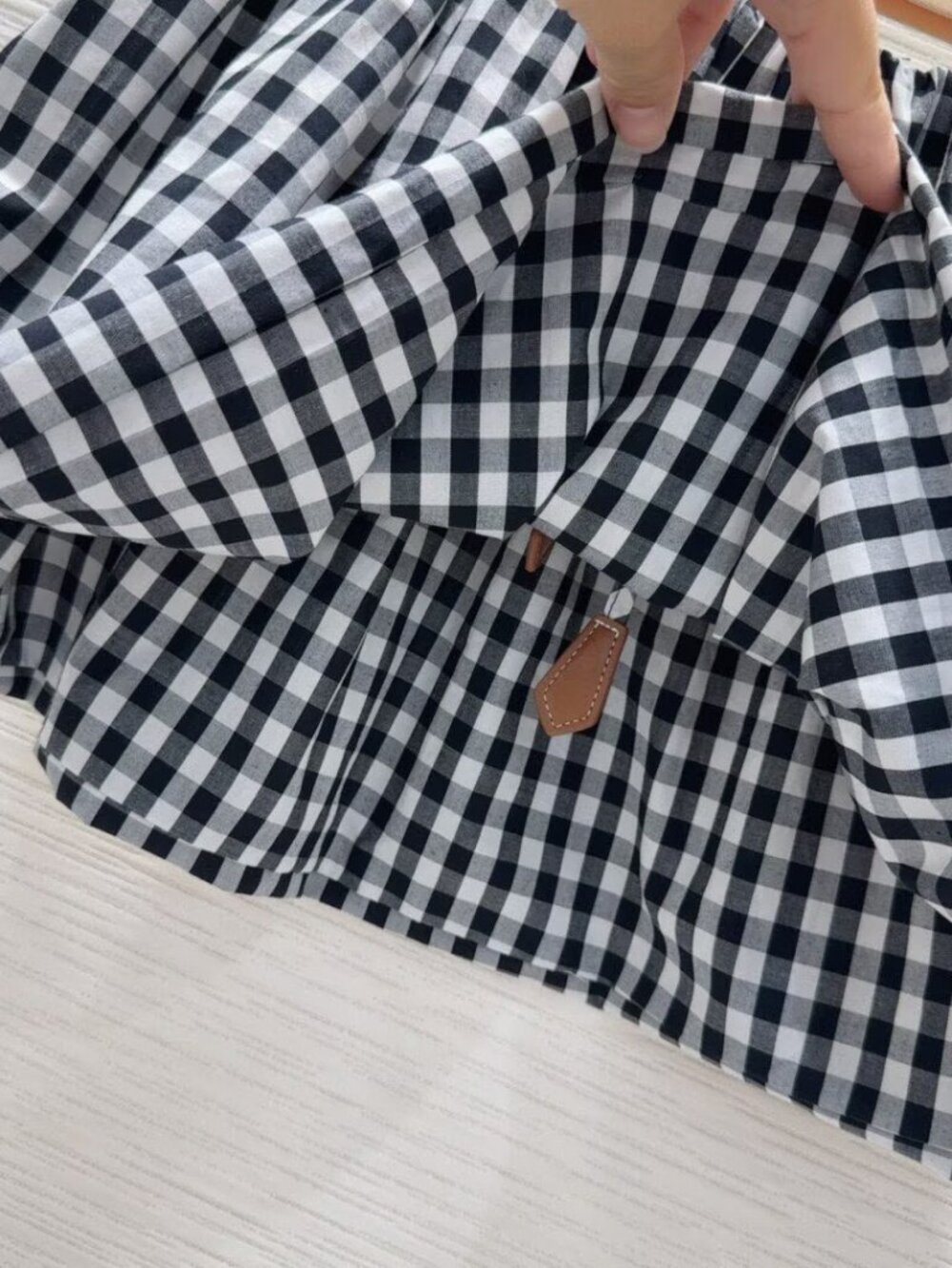 Miu Miu Black and White Gingham Two- Piece Skirt Set - Picture 8 of 9